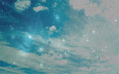 Blue And White Clouds With Star Hd Wallpaper Wallpaper Flare