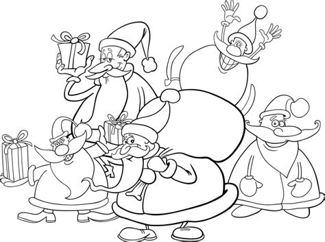 Von mir gezeichnete und realisierte illustration von zwei kleinen wichteln. Ausmalbild Weihnachten: Viele lustige Weihnachtsmänner ...