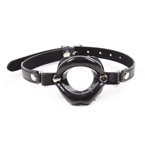 buy leather o ring gag sexy lips rubber open mouth gag bdsm fetish toys bondage