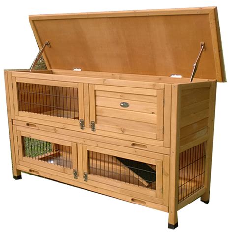 4ft Large Double Rabbit Hutch Guinea Pig Run Deluxe Pet Hutches