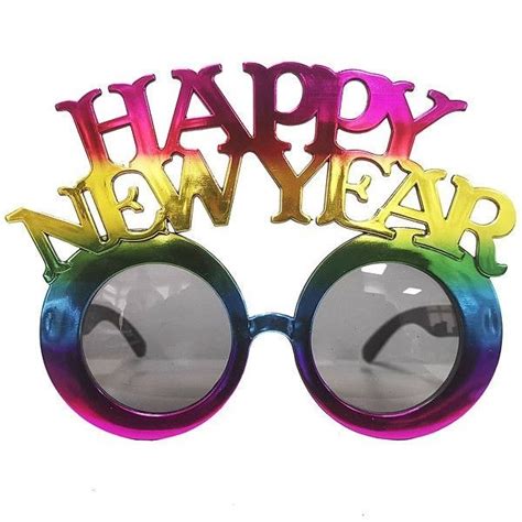 ‘happy New Year Multicoloured Holographic Foil Glasses