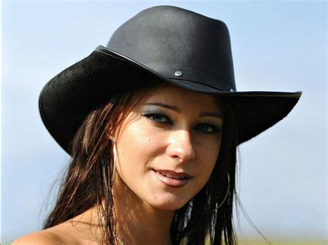 Cowgirl Melisa Mindiny Model Cowgirl Brunette Hat Hd Wallpaper