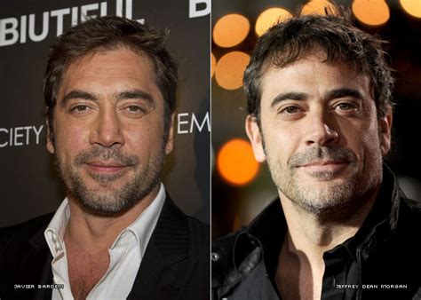 Sein schauspielkollege javier bardem ist ihm wie da sehen sich zwei aber verdammt ähnlich! Parece mas não é: Javier Bardem e Jeffrey Dean Morgan ...