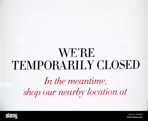 Our Stores Are Temporarily Closed Hi Res Stock Photography And Images
