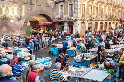 Fish Market In Catania Sicily Italy Editorial Photography Image Of