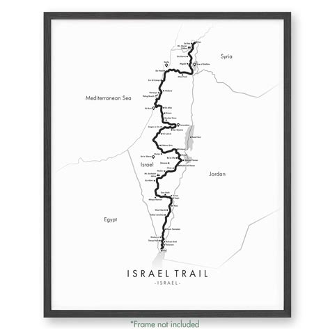 Israel National Trail Map Israel National Trail Poster Tell Your Trail