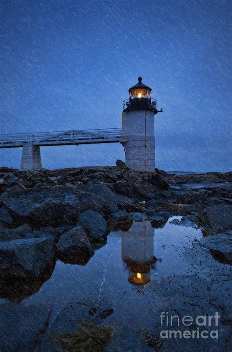 Marshall Point Lighthouse In Winter Storm Photograph By