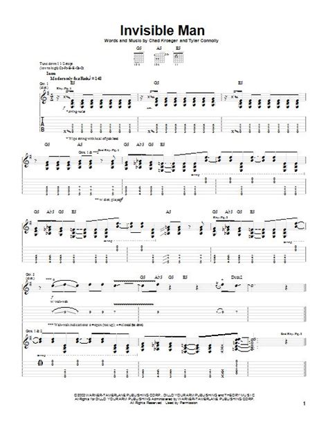 Theory Of A Dead Man Invisible Man Sheet Music Notes Chords Invisible Man Sheet Music Notes