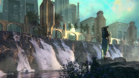 Waterfall City Concept Art By Me Igprotyanik25 Rconceptart