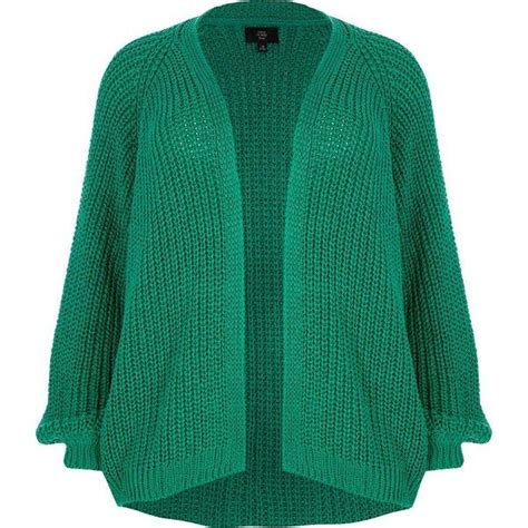 River Island Plus Green Chunky Knit Cardigan 80 Liked On Polyvore