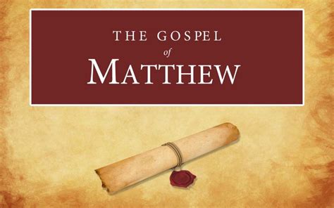 The Gospel Of Matthew Book Of Matthew Gospel Matthews
