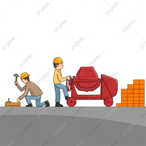 Cartoon Builder Png Transparent Builders Working Cartoon Illustration