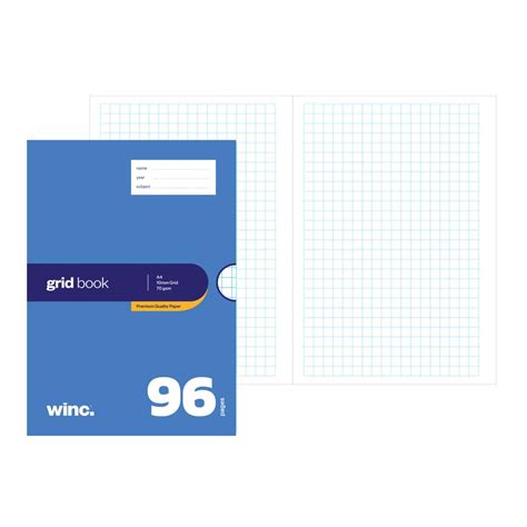 Winc Premium Exercise Book A4 10mm Grid 70gsm 96 Pages Winc