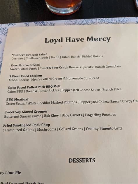 Menu At Loyd Have Mercy Restaurant Titusville S Washington Ave
