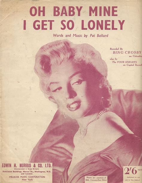 Oh Baby Mine Sheet Music Marilyn Monroe Rare New Zealand