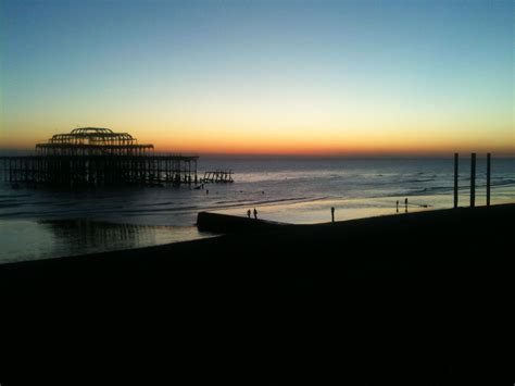 West Pier Brighton Sunset Brighton Uk Brighton Seaside