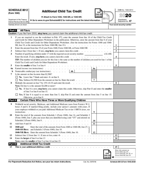 Choose a blank template from the list and complete it instantly. IRS 1040 - Schedule 8812 2020 - Fill out Tax Template ...