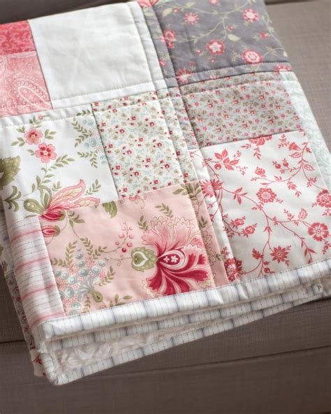 Pink And Grey Nursery Baby Girl Quilt Handmade Floral Baby Etsy
