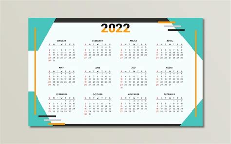 Premium Vector Modern 2022 Calendar Template Design