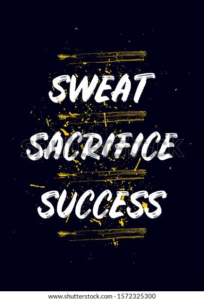 Sweat Acrifice Success Gym Motivation Quotes Stock Vector Royalty Free