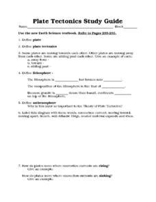 The following is from a passage about continental drift and plate tectonics from science world. Plate Tectonics Study Guide Worksheet for 7th - 10th Grade ...