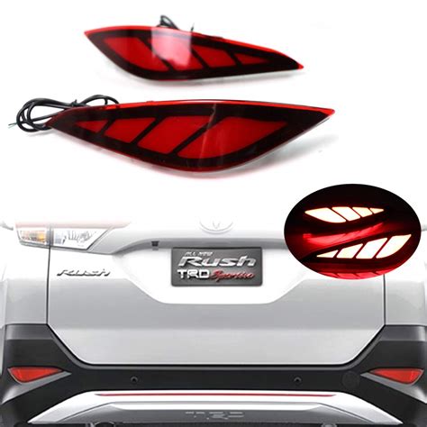 Buy Pgone 3d Optic Red Led Rear Bumper Reflectors Fog Brake Tail Lights