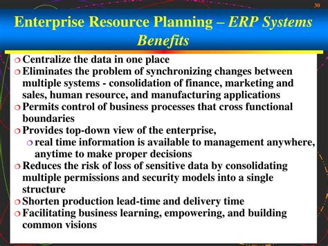 Ppt Lecture 5 Enterprise Resource Planning Systems Powerpoint