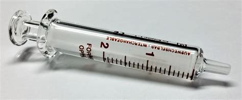 fortuna reusable glass syringe 2 ml capacity 19g349 7 102 27 grainger