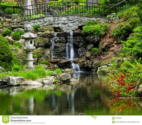 Cascading Waterfall And Pond Stock Photo Image Of Asian Purity 5393284