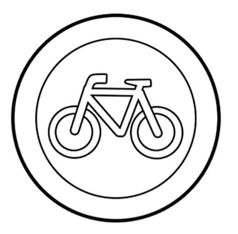 Kolorowanka Droga dla rowerów znak drogowy maluchy pl