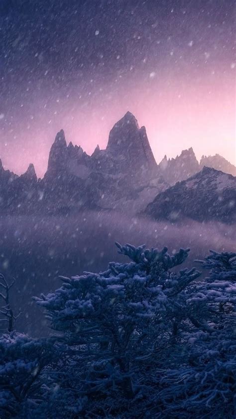 Fitz Roy In Winter Patagonia Argentina Wallpaper Backiee