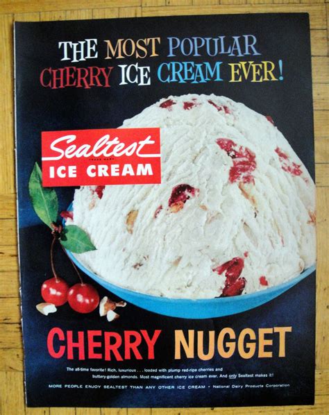 1960 Cherry Nugget Ice Cream Sealtest Original 135 105 Etsy
