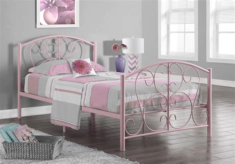 Bed Twin Size Pink Metal Frame Only Paramountfurniture