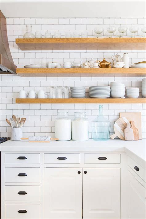 Open Kitchen Shelves Instead Of Cabinets Bright White Modern Kitchen