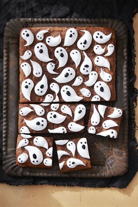 Marshmallow Ghost Brownies Recipe Halloween Dessert Table Halloween