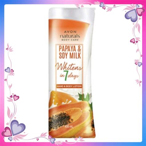 Avon Naturals Papaya And Soy Milk Hand And Body Lotions 400ml Shopee
