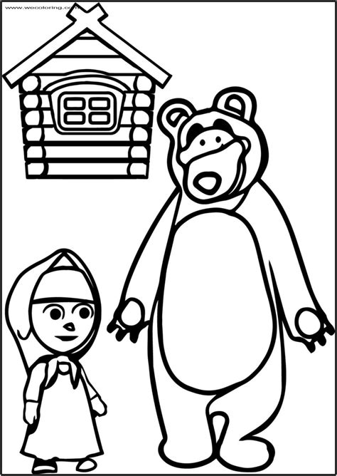Masha And The Bear Coloring Page