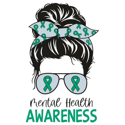 Mental Health Awareness Mom Svg Messy Bun Mental Health Vector File