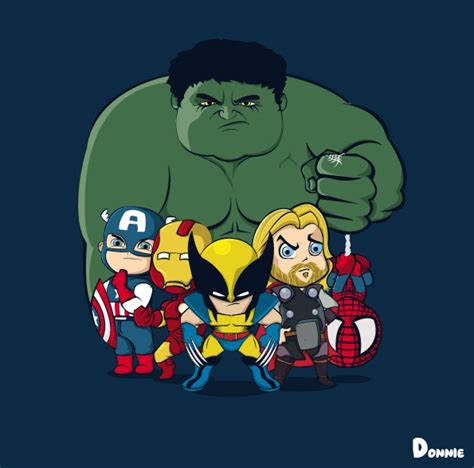 Kawaï Heroes By Bruno Clasca Aka Donnie Via Behance Avengers Cartoon