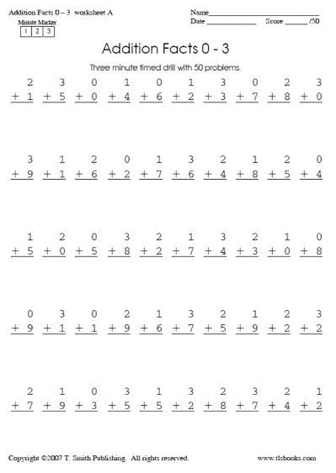 Math drill sheets - addition facts, etc | Preschool Math & Numbers