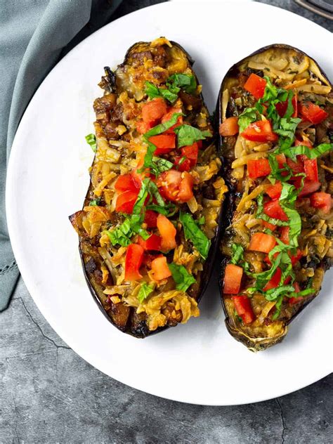 Vegan Stuffed Eggplant Healthier Steps