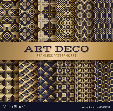 Art Deco Seamless Pattern Luxury Geometric Vector Image