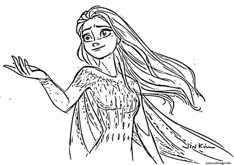 Coloriage a imprimer elsa decouvre anna en statue de glace. Coloriage Elsa Reine Des Neiges 2 Dans La Foret Enchantee ...
