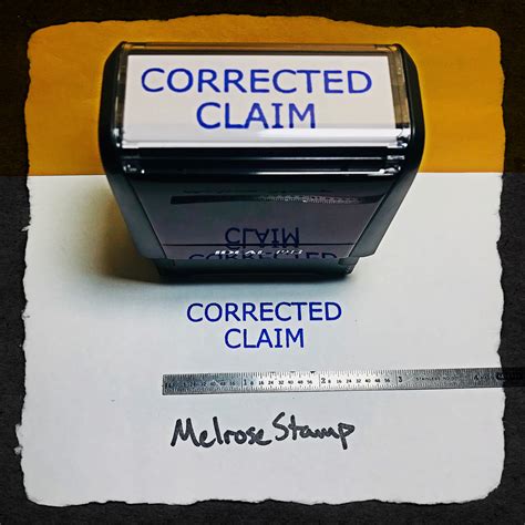 Corrected Claim Rubber Stamp For Office Use Self Inking Melrose Stamp