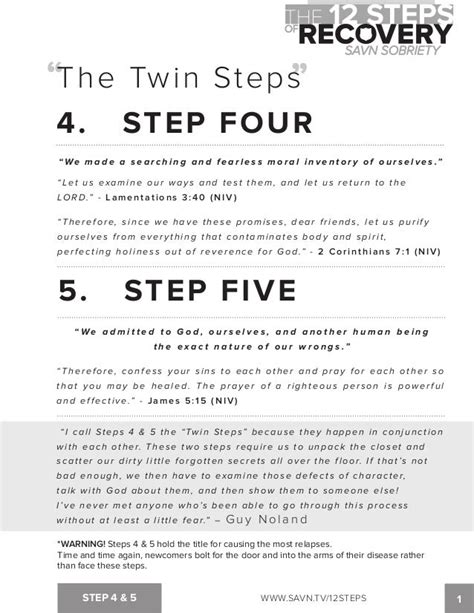 The 12 Steps Of Recovery Savn Sobriety Workbook
