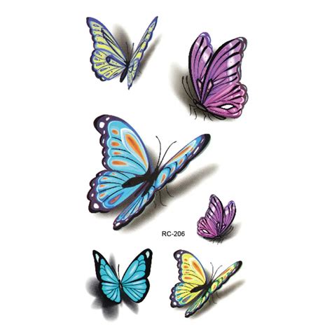 Colorful Butterfly 3d Temporary Tattoo Body Art Flash Tattoo Stickers 1pcs Waterproof Henna