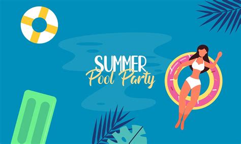 Summer Pool Party Invitation Illustration 22158055 Vector Art At Vecteezy