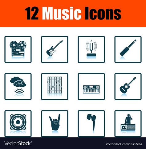Set Musical Icons Royalty Free Vector Image Vectorstock