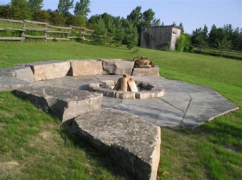 Fire Pit Built Into The Slope With Armourstone And Jumbo Limestone