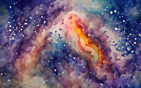 Premium Photo Digital Illustration Abstract Watercolor Galaxy Background